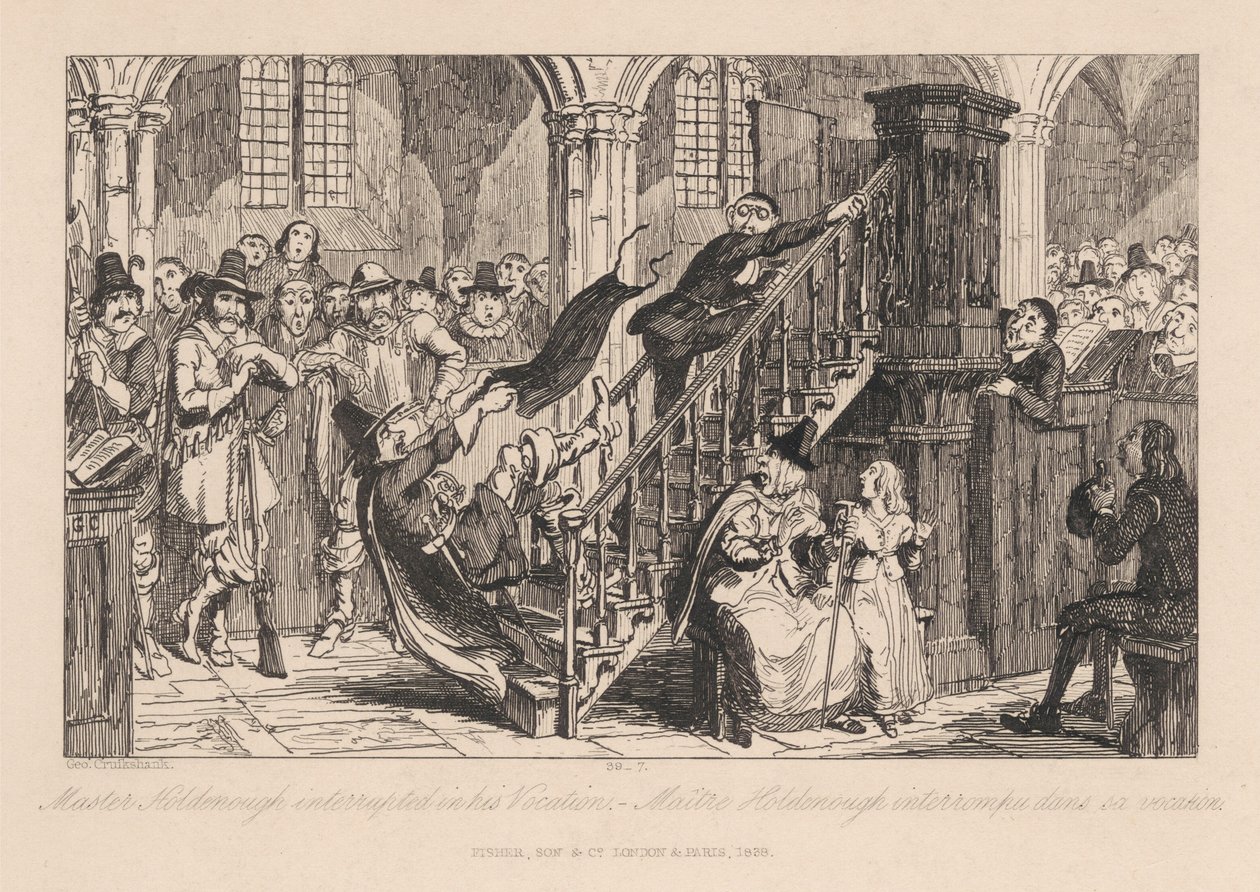 Holdenough mester hivatása gyakorlása közben félbeszakítva alkotó: George Cruikshank