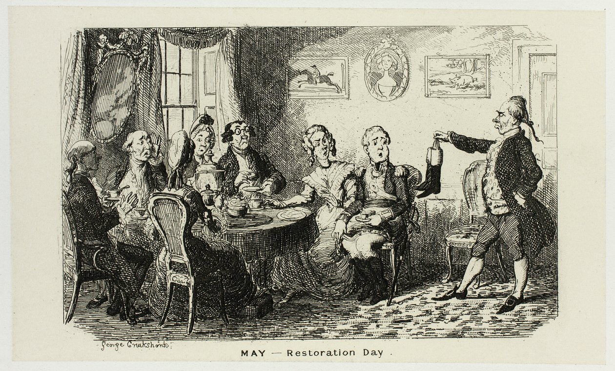 Május - A restaurálás napja George Cruikshank acélmetszeteitől a The Comic Almanacksig: 1835-1853 alkotó: George Cruikshank