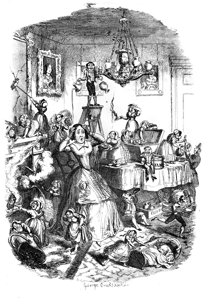 Szinte halálra aggatta az élet legnagyobb pestisjárványa, az 1840-es évek. alkotó: George Cruikshank