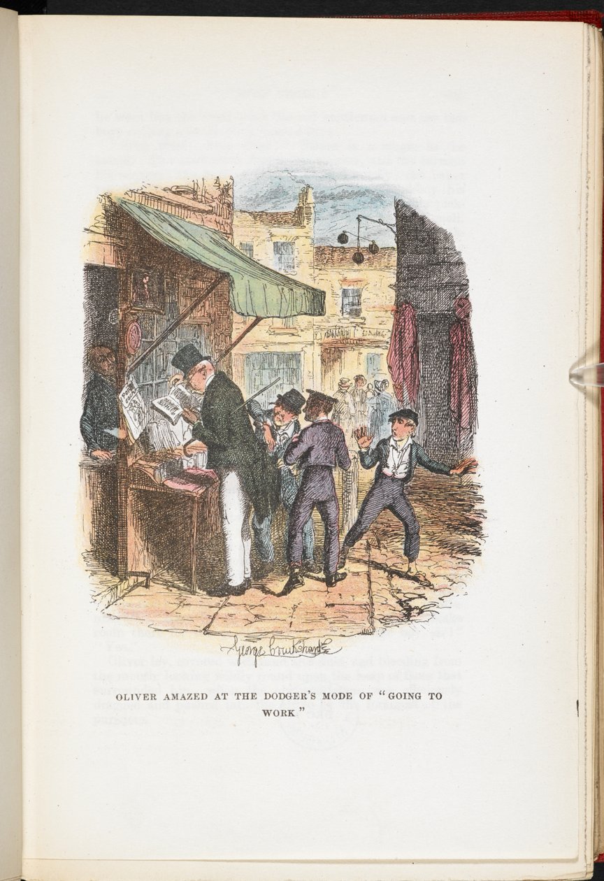 Oliver lenyűgözte a Dodger „munkába menet” módját, Twist Oliver kalandjaiból... Cruikshank huszonnégy illusztrációjával alkotó: George Cruikshank