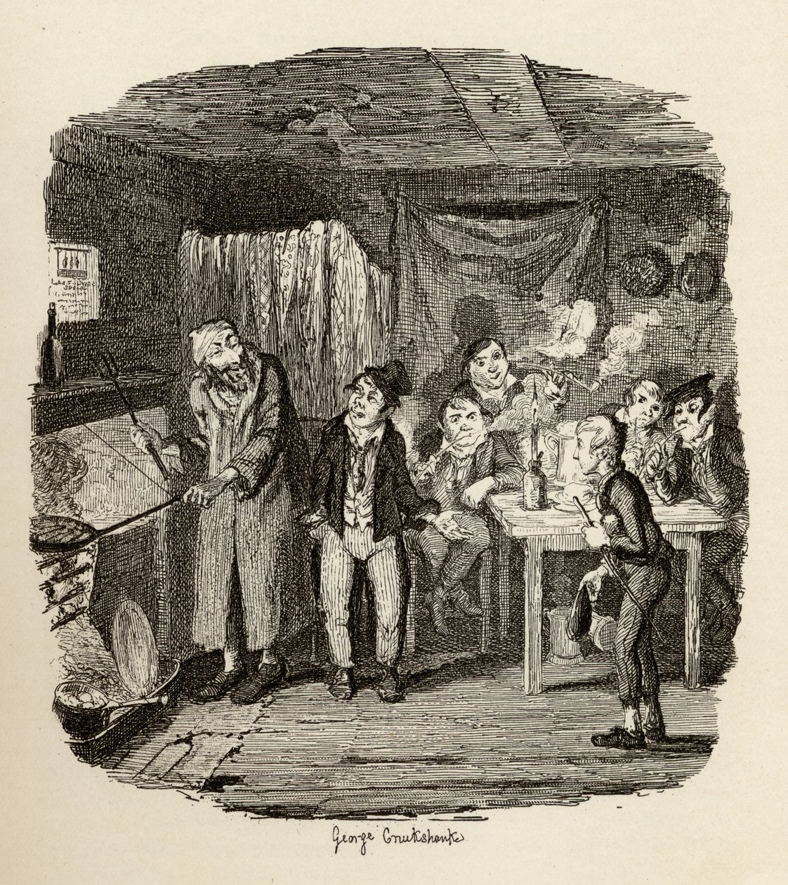 Olivert mutatta be a tekintélyes öregúrnak Charles Dickens (1812-70) „The Adventures of Twist” című könyvéből, 1838, Chapman und Hall, 1901 alkotó: George Cruikshank