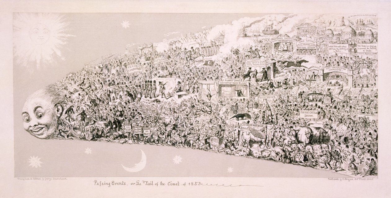 "Múló események, avagy az 1853-as üstökös farka" alkotó: George Cruikshank