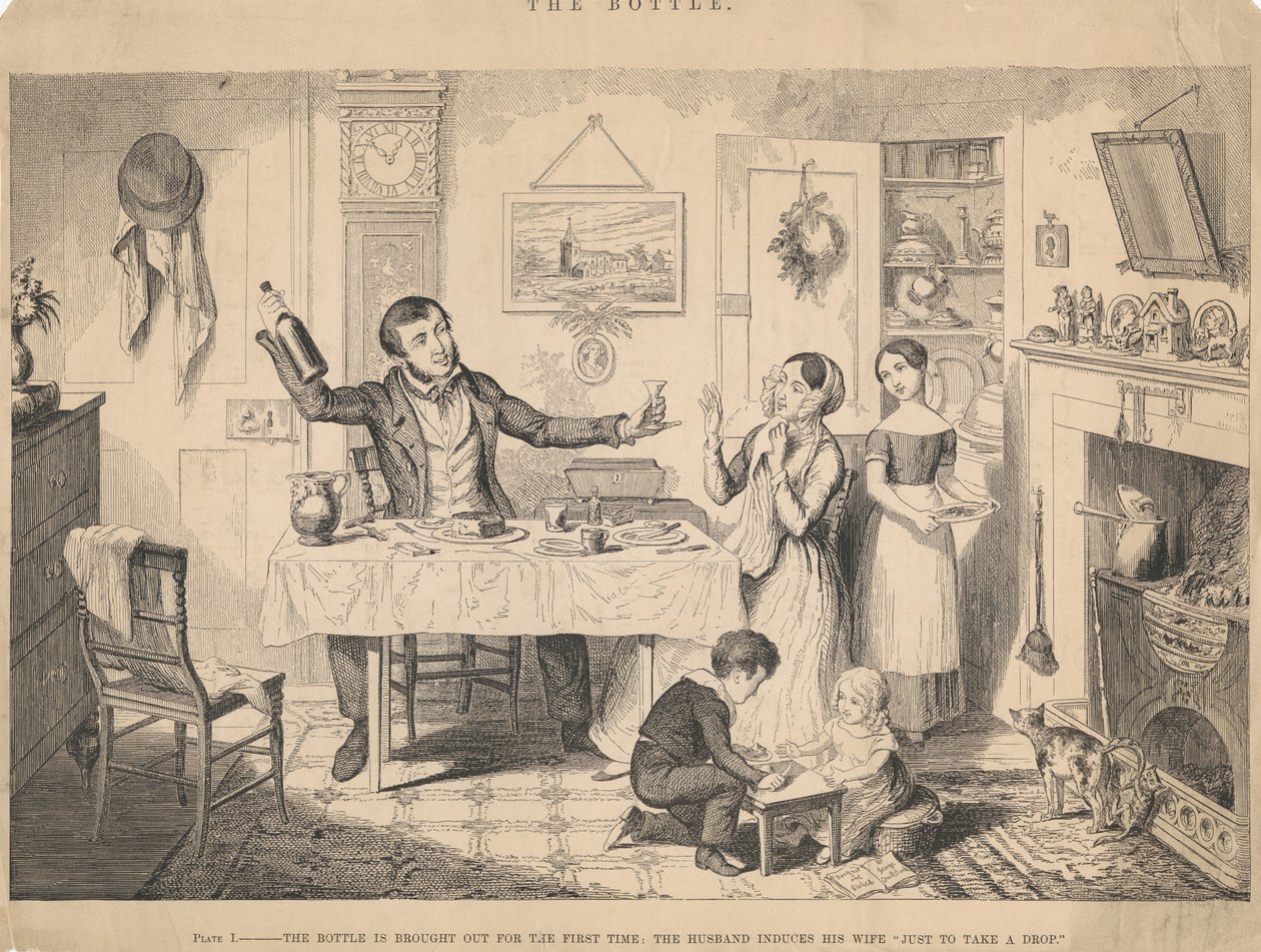 I. ábra: A palackot először előveszik alkotó: George Cruikshank