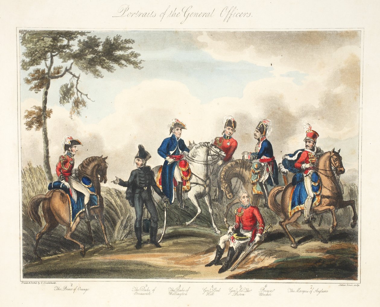 A vezértisztek portréi, kocsma. H. Colburn, engr Rouse, 1816 alkotó: George Cruikshank