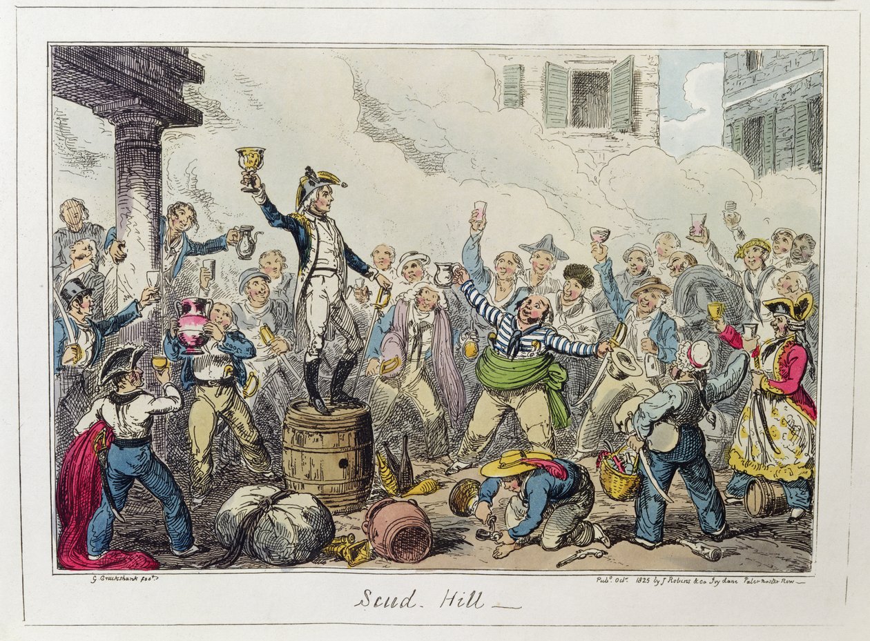 Scud Hill, kiadó: James Robins és társai, 1825. október (színes metszet) alkotó: George Cruikshank