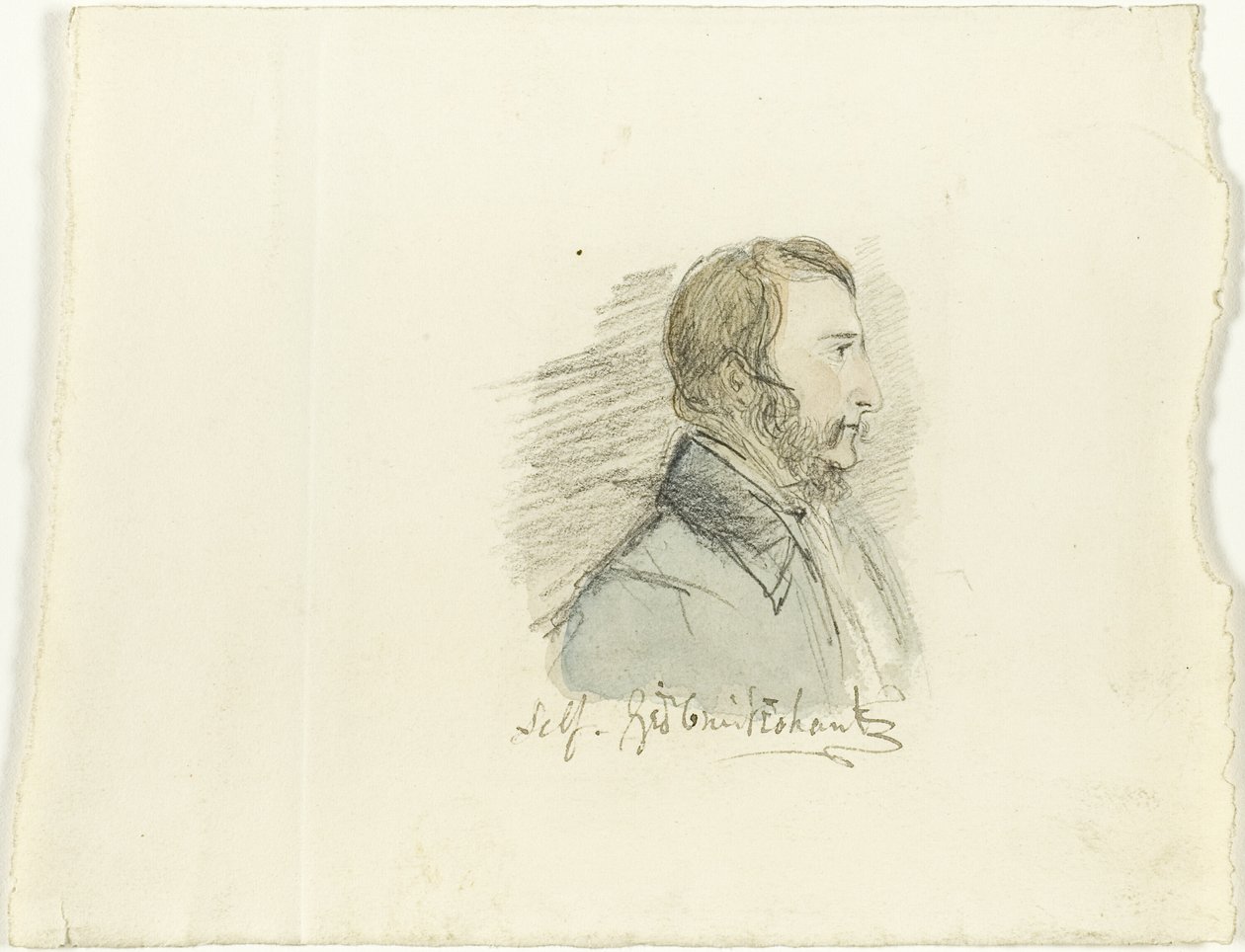 Önarckép profilban alkotó: George Cruikshank