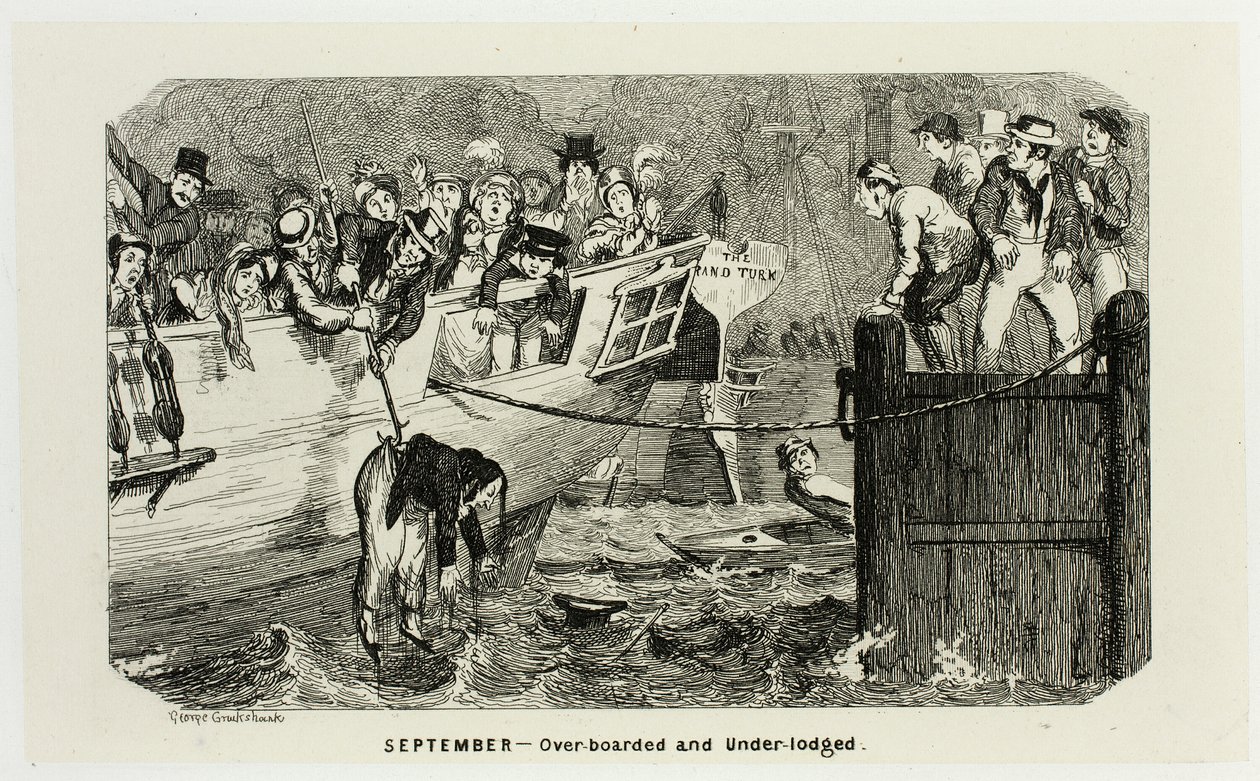Szeptember - Túlbordázva és alulbordázva George Cruikshank acélmetszeteitől a The Comic Almanacksig: 1835-1853 alkotó: George Cruikshank