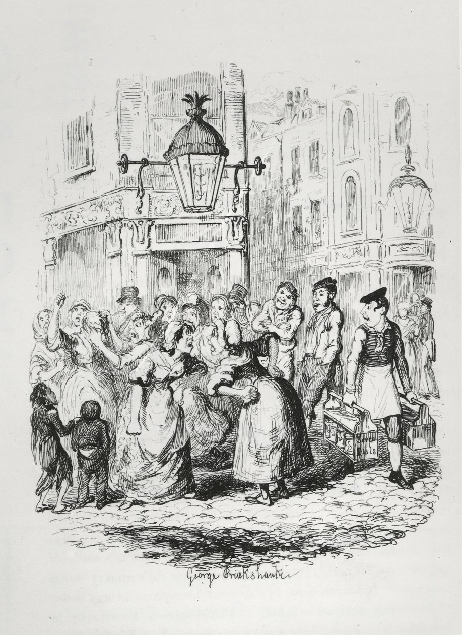 Hét számlap, 1836 körül alkotó: George Cruikshank