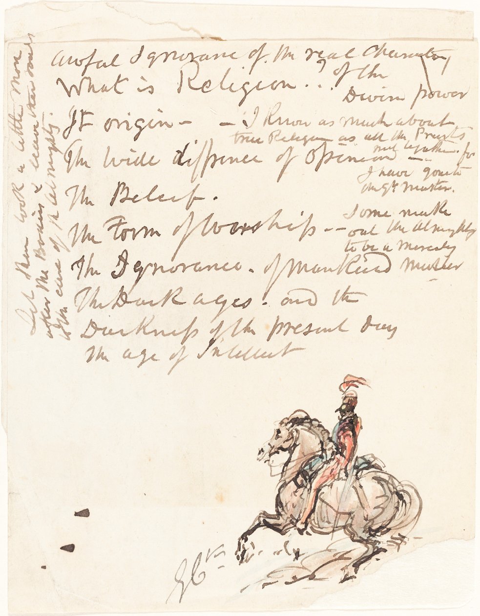 Vázlat a lovas huszárról alkotó: George Cruikshank