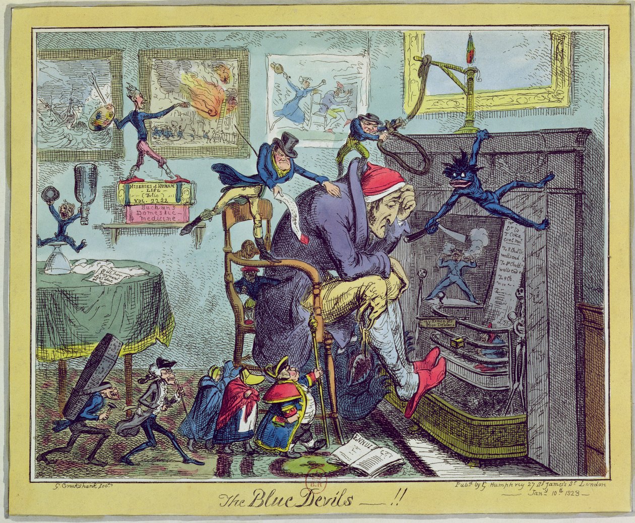 "A kék ördögök!", kiadta Hannah Humphrey, 1823. január 10. alkotó: George Cruikshank
