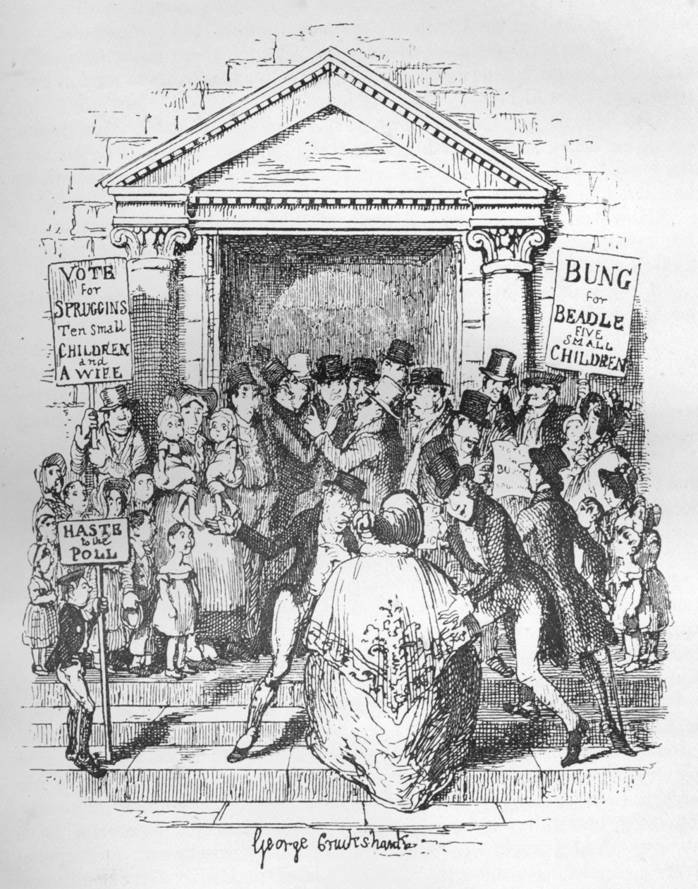 The Election for Beadle, 1900 alkotó: George Cruikshank