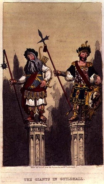 The Giants in Guildhall, pub. 1824 körül alkotó: George Cruikshank