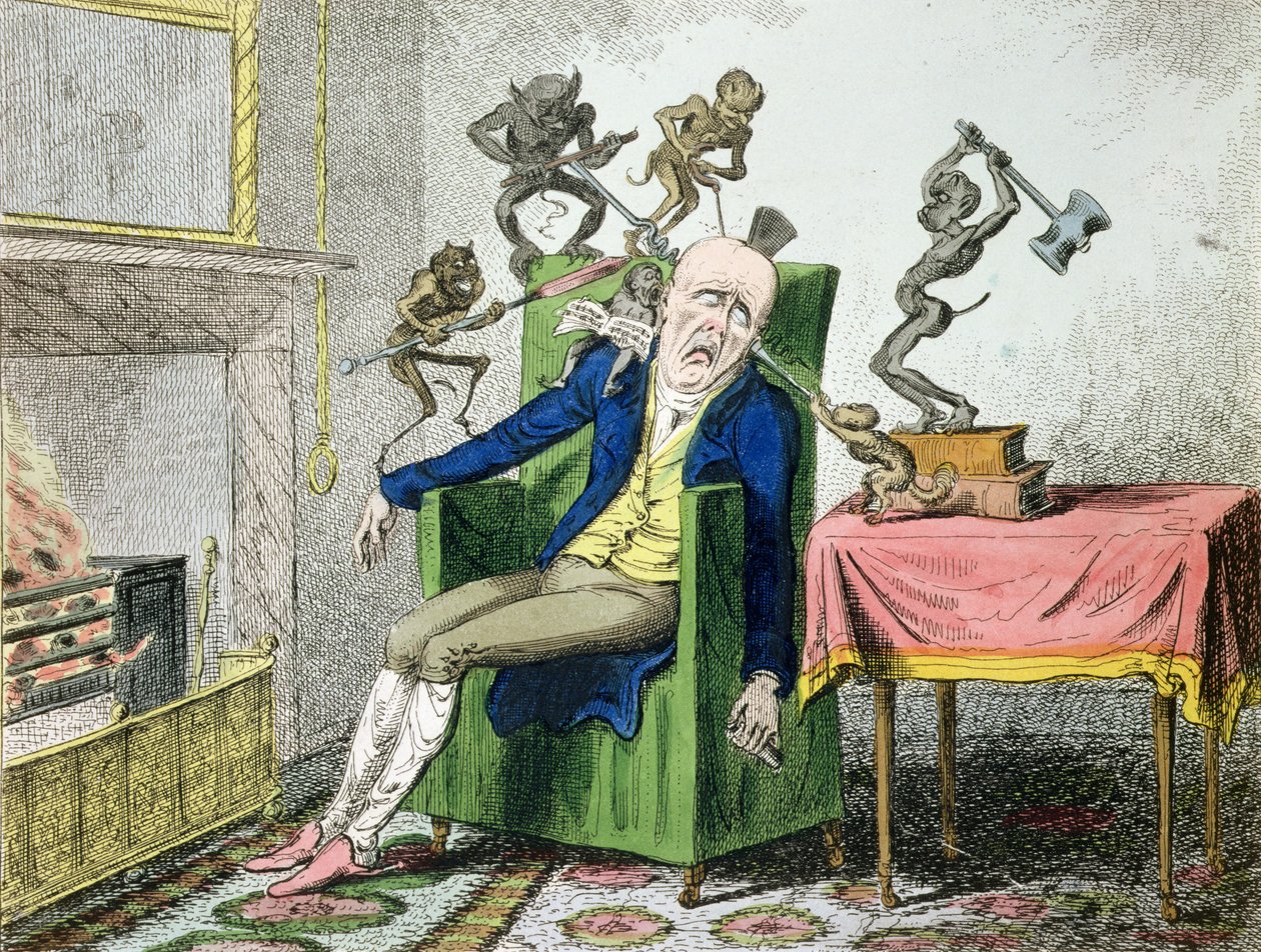 A fejfájás alkotó: George Cruikshank