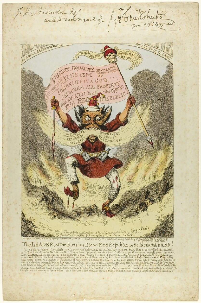 A párizsi vérvörös köztársaság vezetője alkotó: George Cruikshank