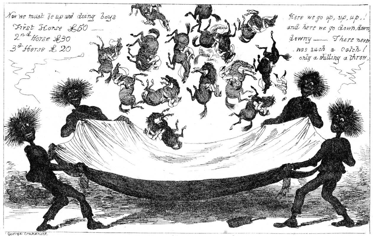 The Monster Sweeps, Toss Up for the Derby, 19. század. alkotó: George Cruikshank