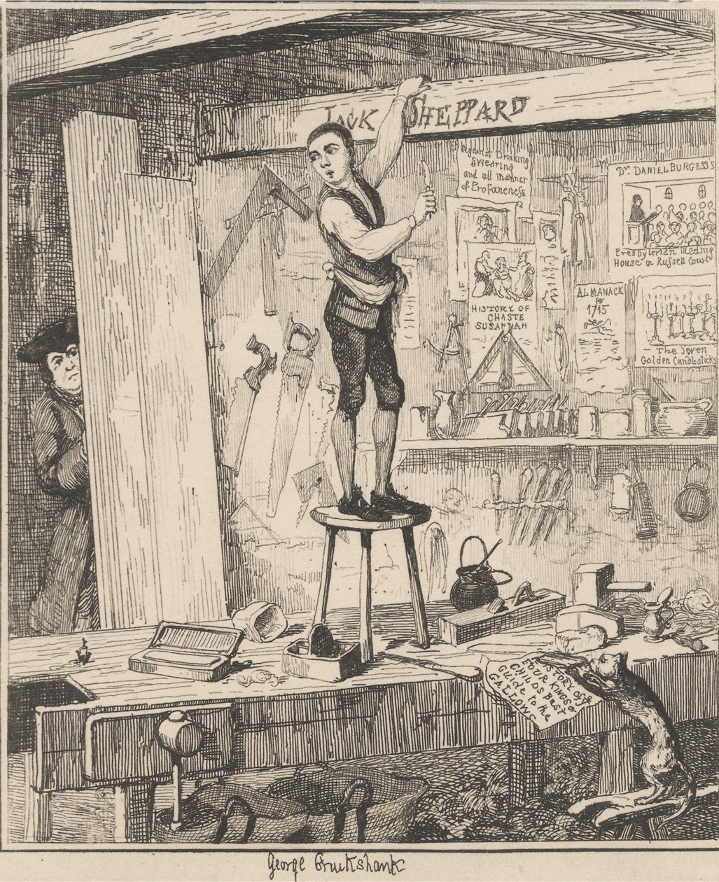 A név a gerendákon alkotó: George Cruikshank