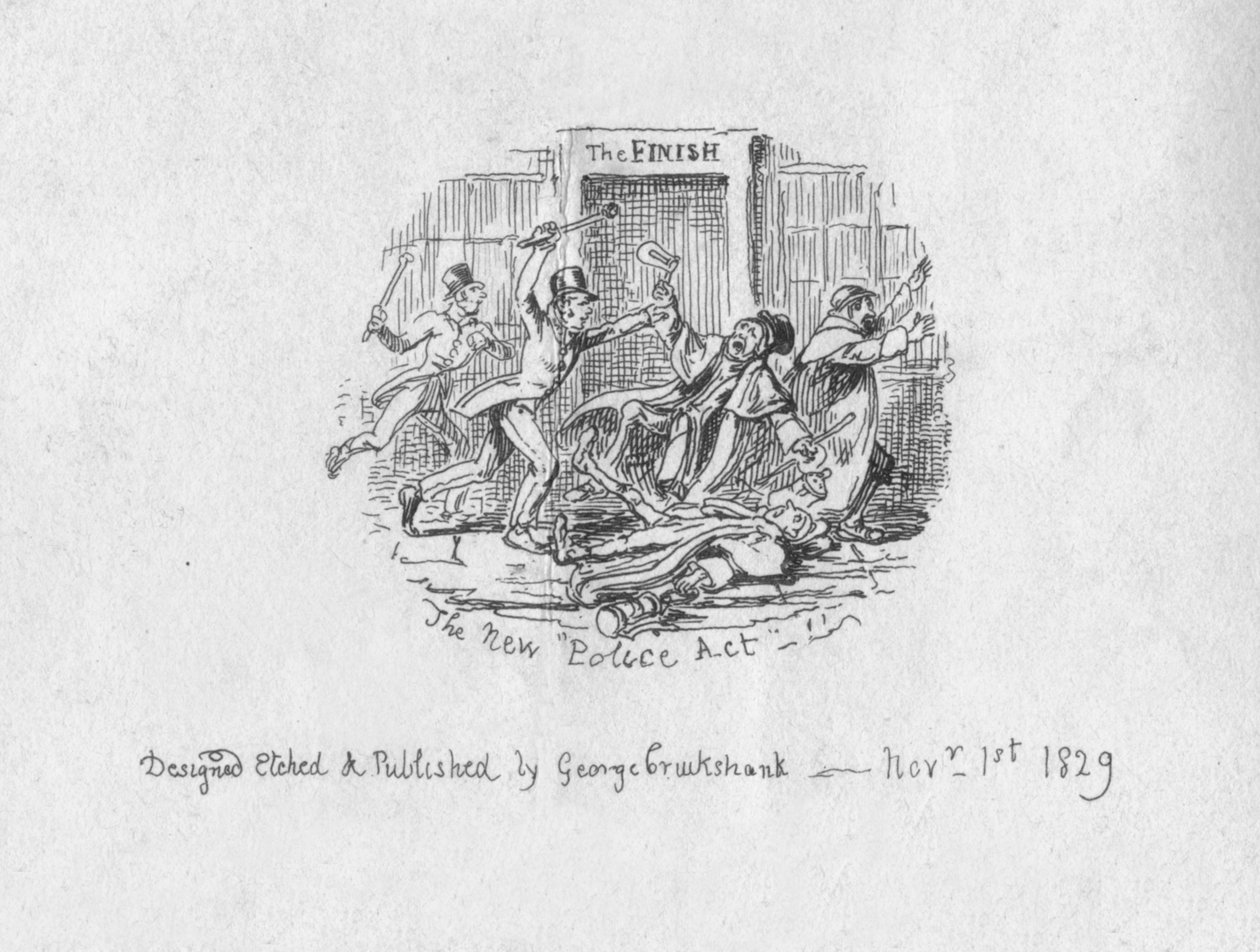 Az új rendőrségi törvény, 1829 alkotó: George Cruikshank