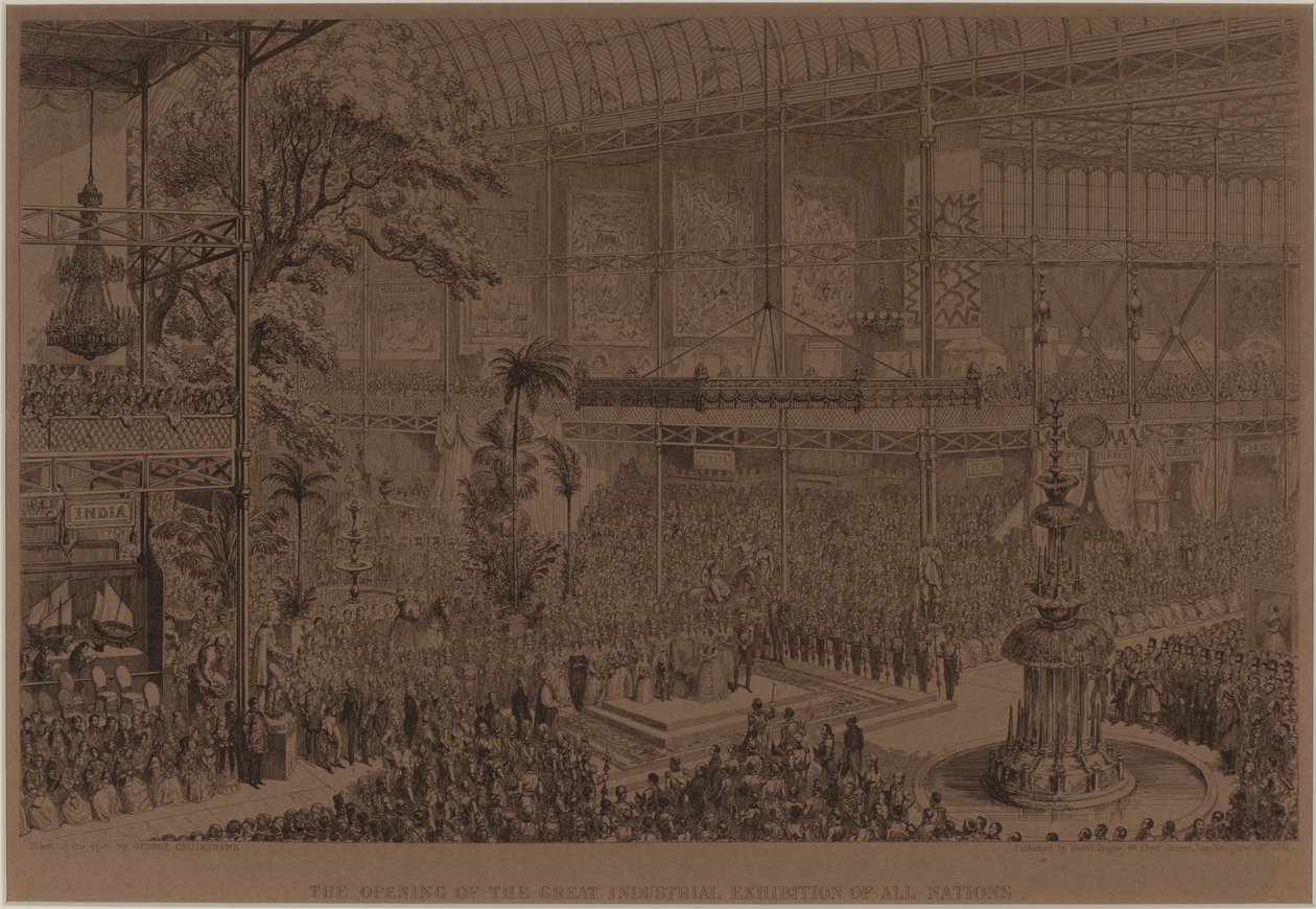 Minden Nemzetek Nagy Ipari Kiállításának megnyitója, május 1 alkotó: George Cruikshank