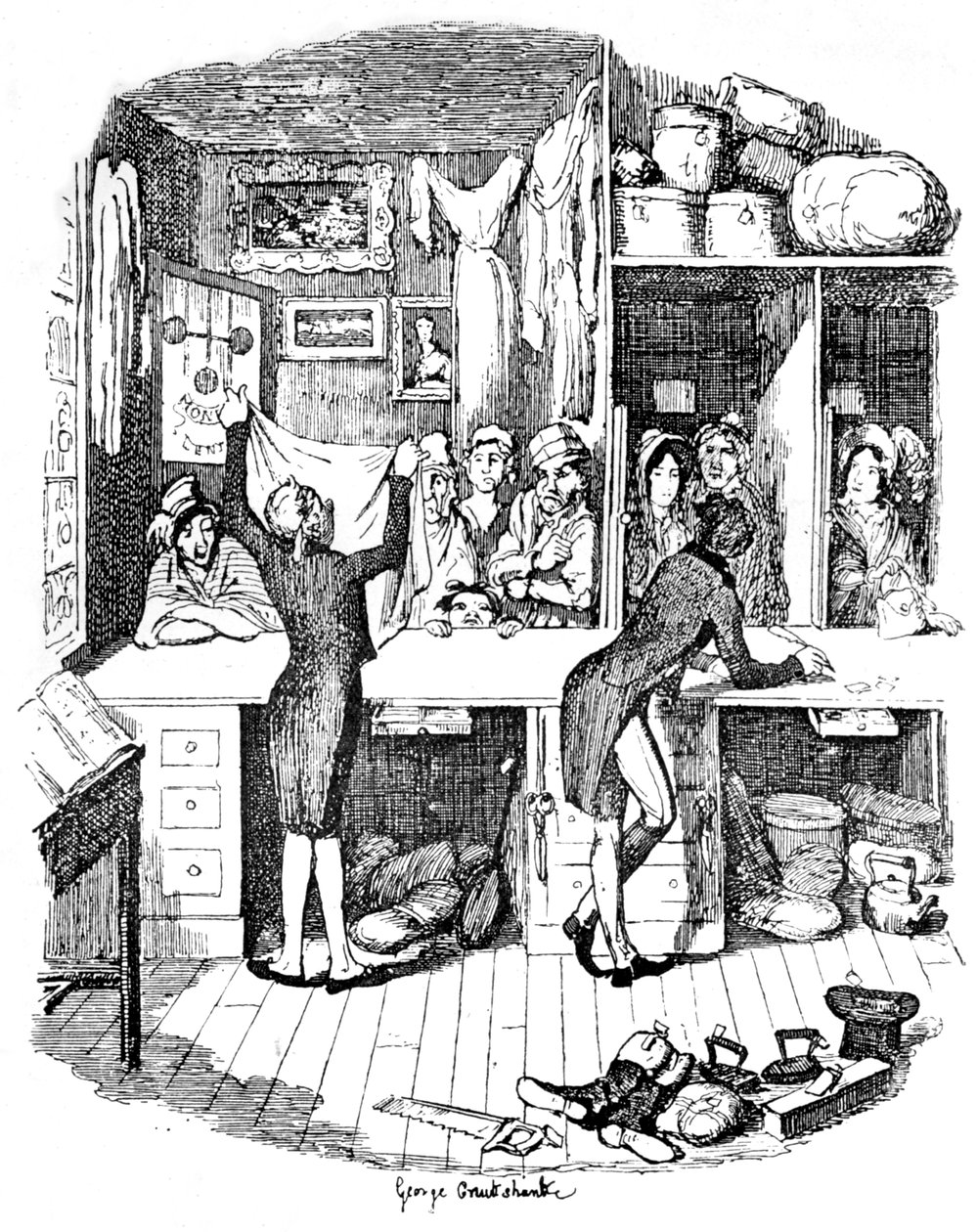 The Pawnbrokers Shop, c1900 alkotó: George Cruikshank