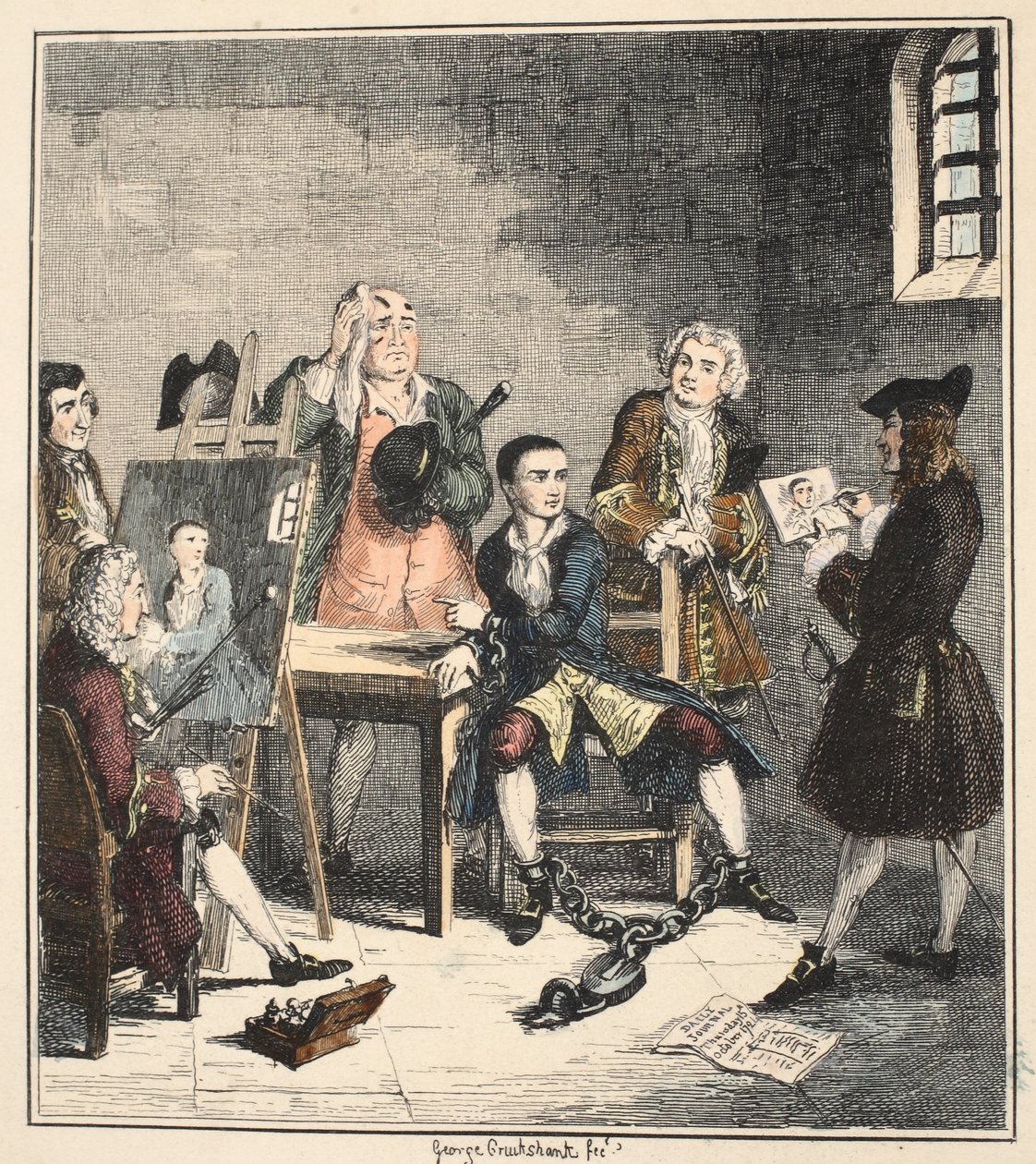 A portré, illusztráció: Jack Sheppard: A romantika, William Harrison Ainsworth, megjelent 1839-ben (kézzel színezett rézkarc) alkotó: George Cruikshank
