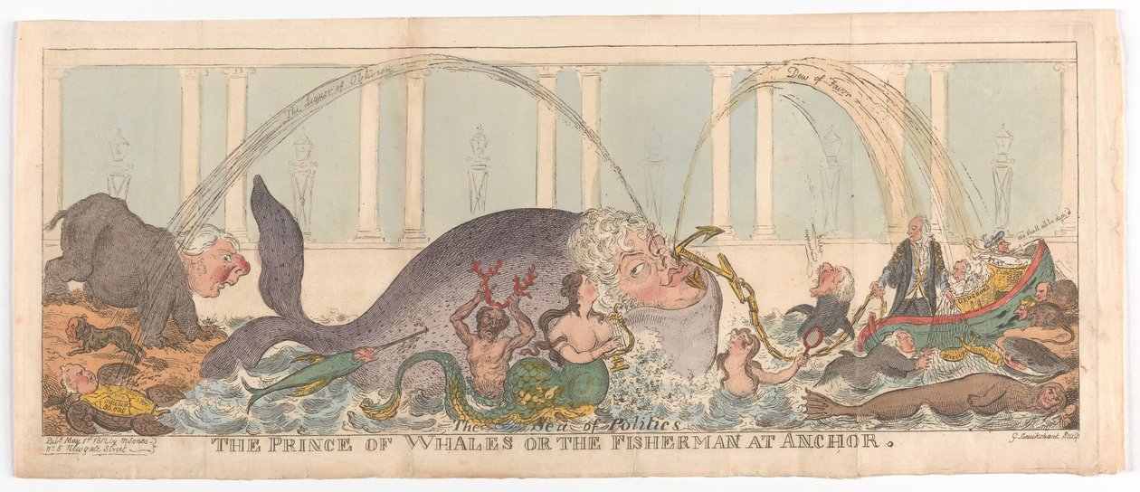 A bálnák hercege vagy a horgony halásza, 1812. május 1. alkotó: George Cruikshank