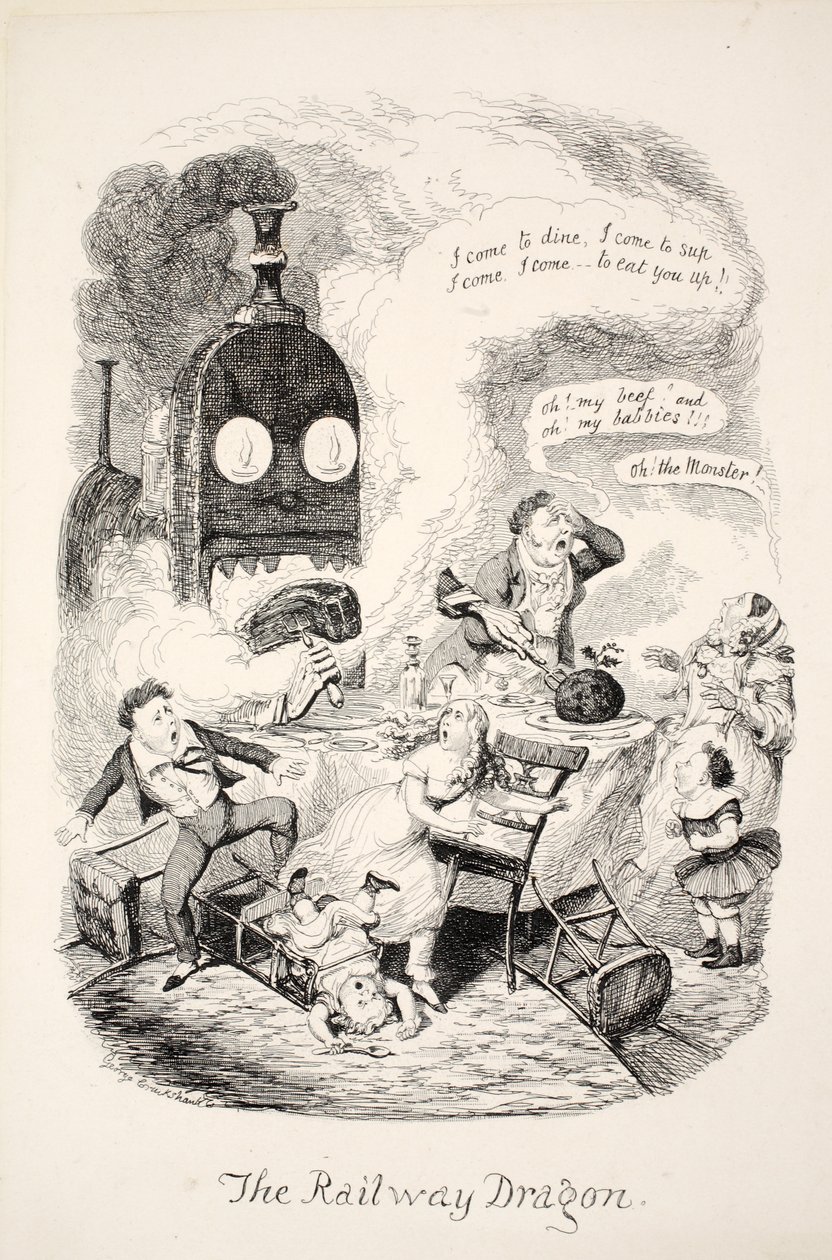 A vasúti sárkány, kocsma. 1841 alkotó: George Cruikshank