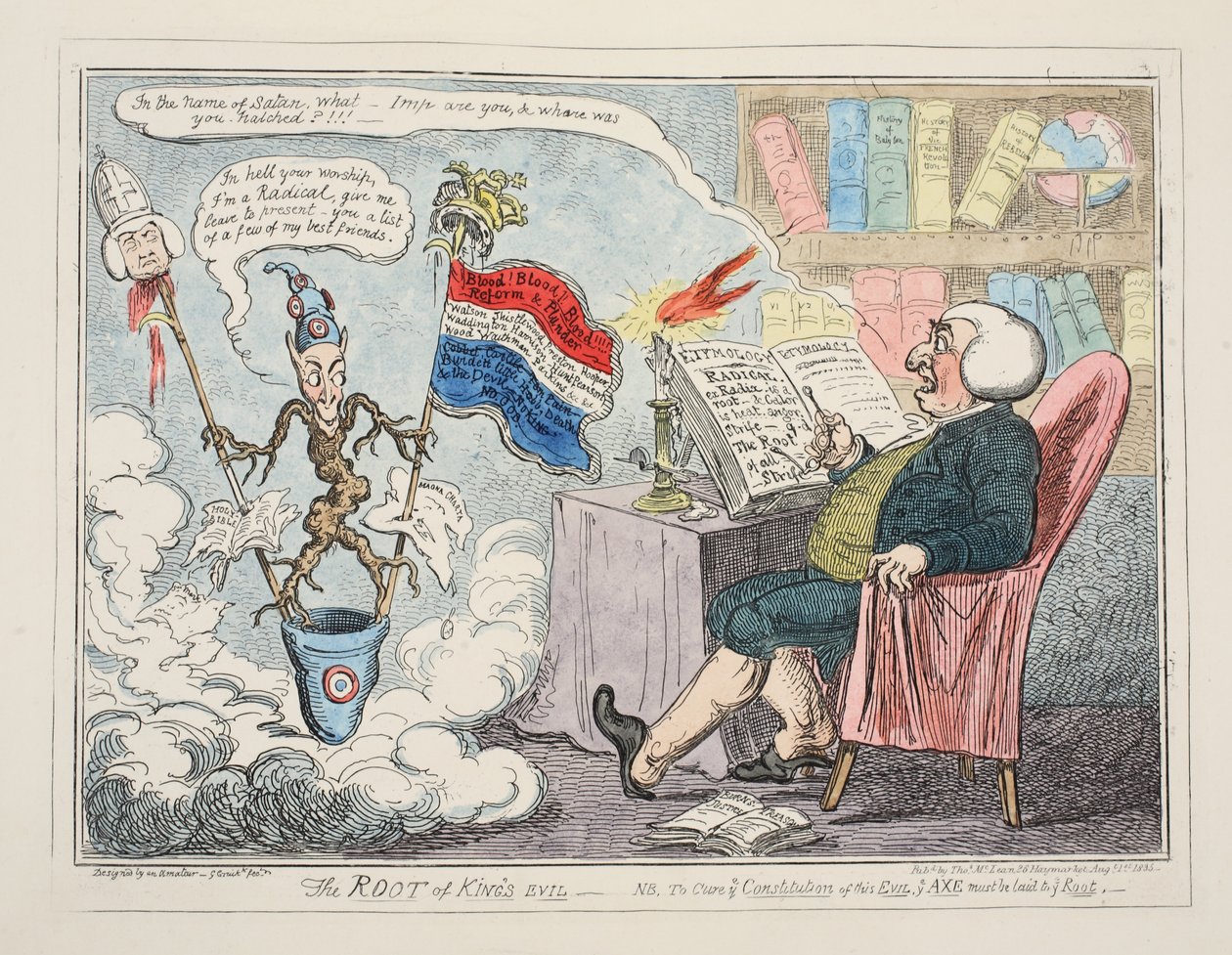 The Root of Kings Evil, kocsma. 1835 (kézzel színezett metszet) alkotó: George Cruikshank