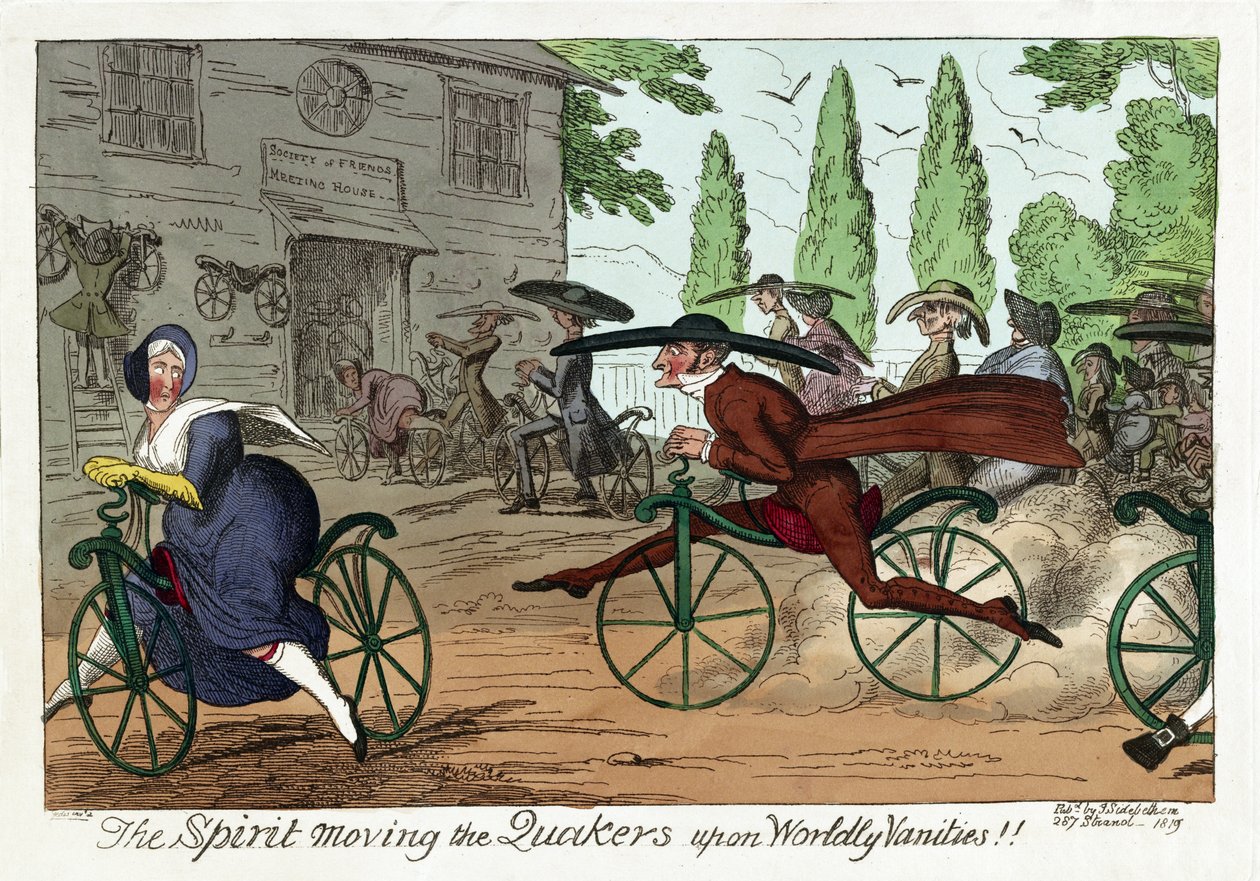 A Szellem mozgatja a kvékereket világi hiúságokra!!, kocsma. 1819 (kézzel színezett metszet) alkotó: George Cruikshank