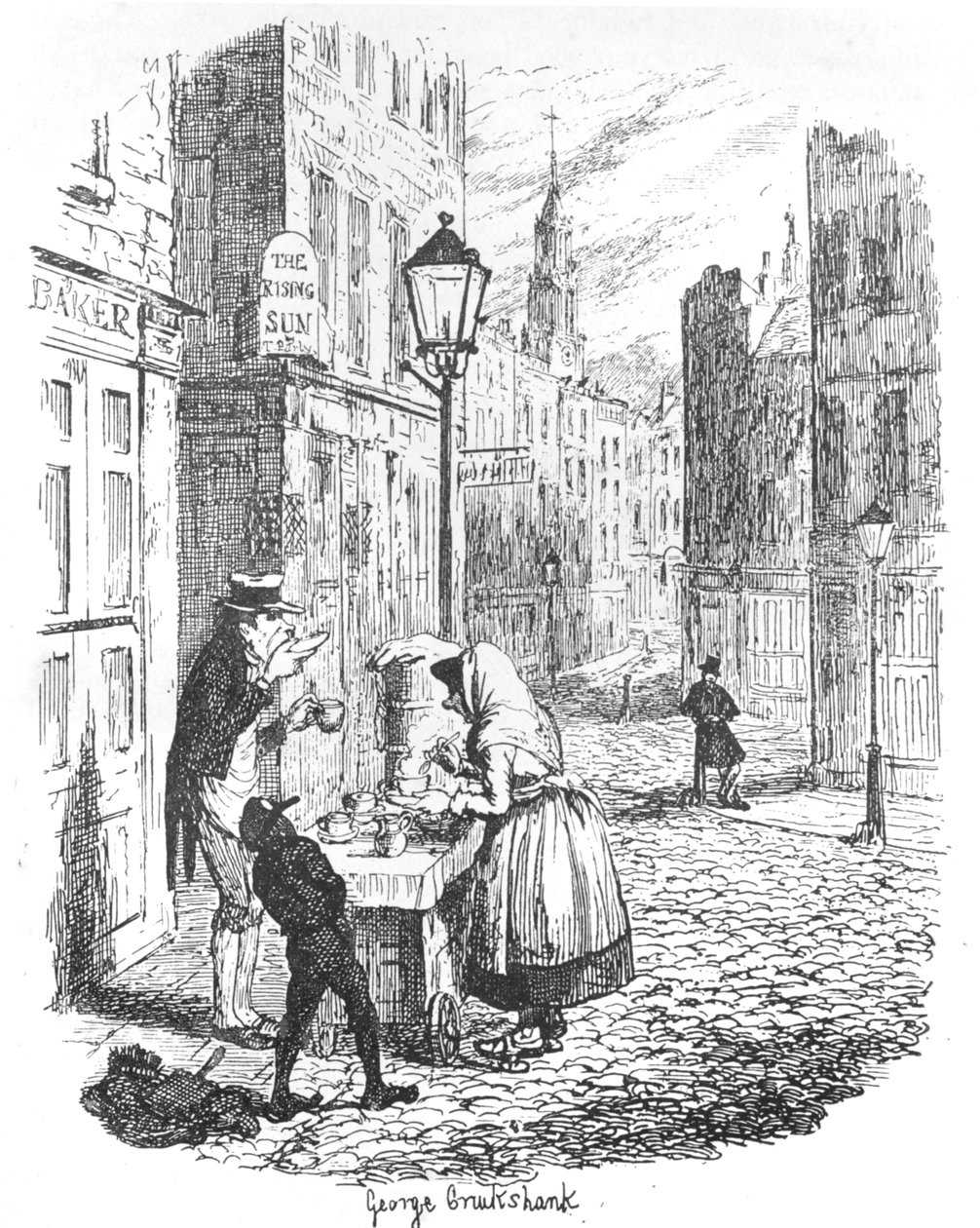 Az utcák – Reggel, 1900 alkotó: George Cruikshank
