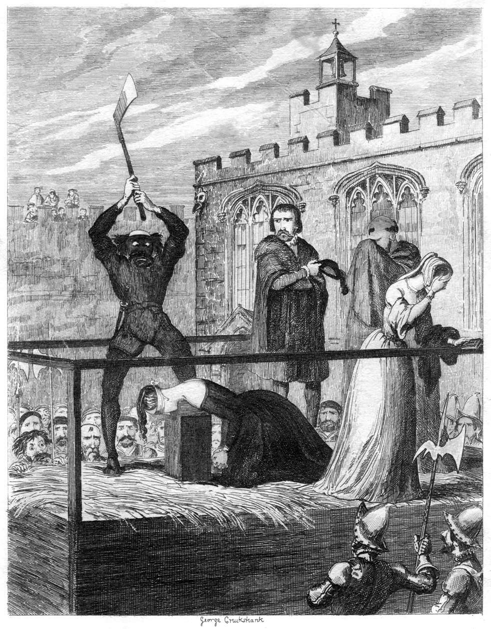 Lady Jane Grey kivégzése, 1554-1840 alkotó: George Cruikshank