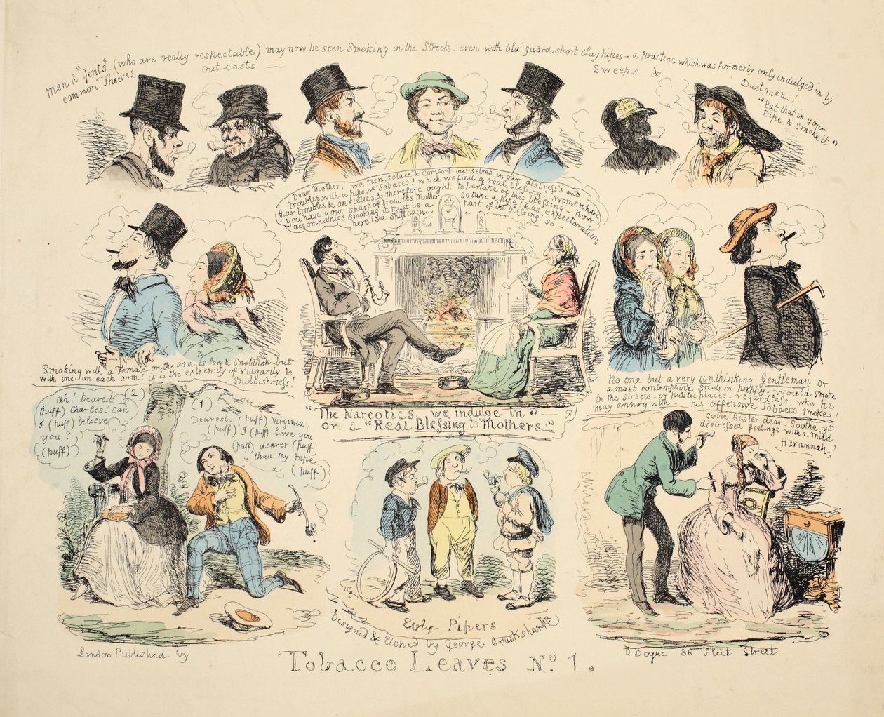 Dohánylevelek 1. sz., pub. 1851. alkotó: George Cruikshank