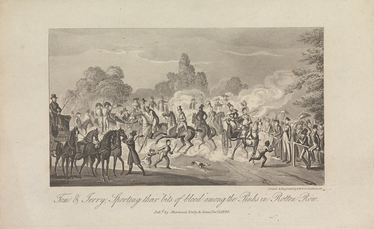 Tom és Jerry, a "vércseppjeikkel"... alkotó: George Cruikshank