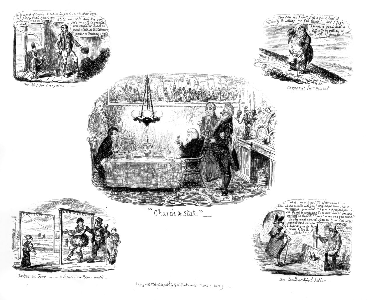 Különféle rajzfilmek, 1829. alkotó: George Cruikshank