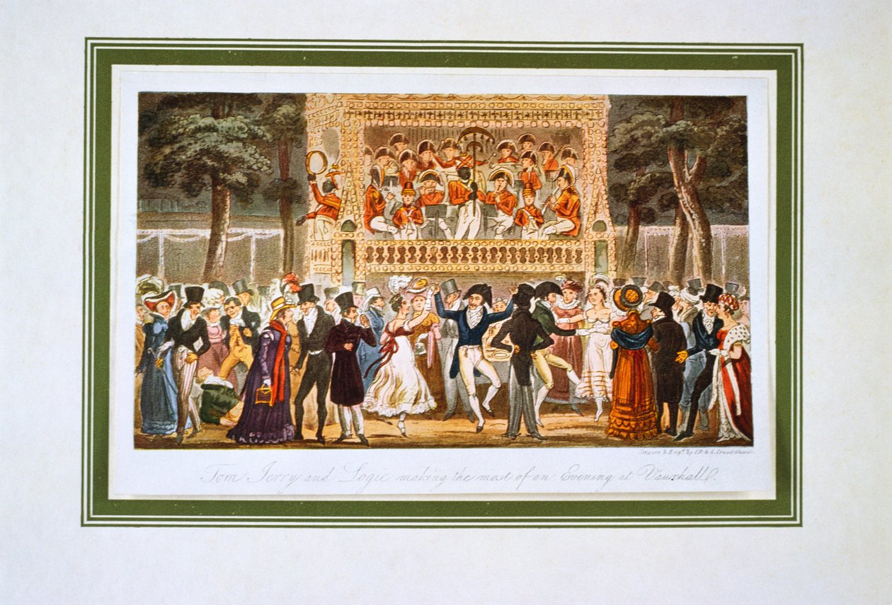 Vauxhall Gardens, "Élet Londonban stb.", Pierce Egan alkotó: George Cruikshank
