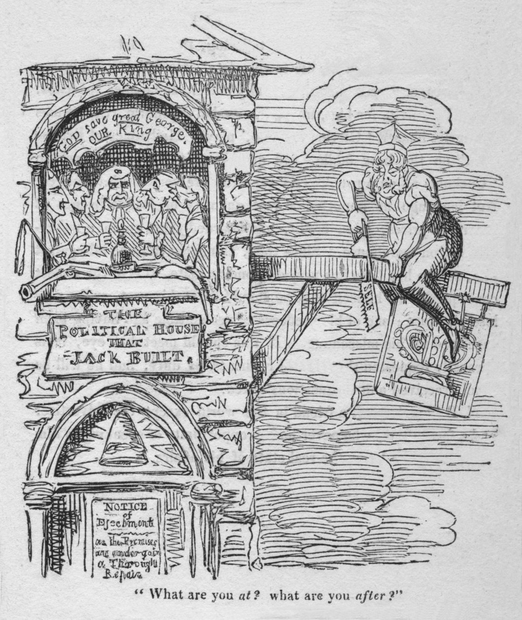 Mit keresel? Mit keresel, c1820. alkotó: George Cruikshank