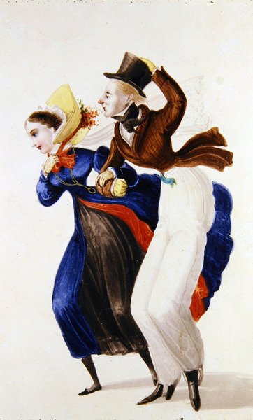 Téli divat (akvarell papíron) alkotó: George Cruikshank