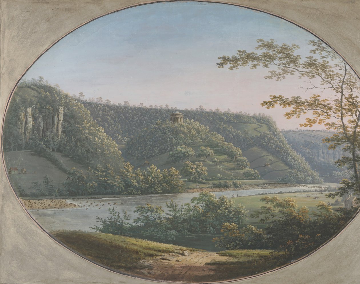 Kilátás a Round Howe-ra Richmond mellett, Yorkshire, Anglia, 1788. alkotó: George Cuit