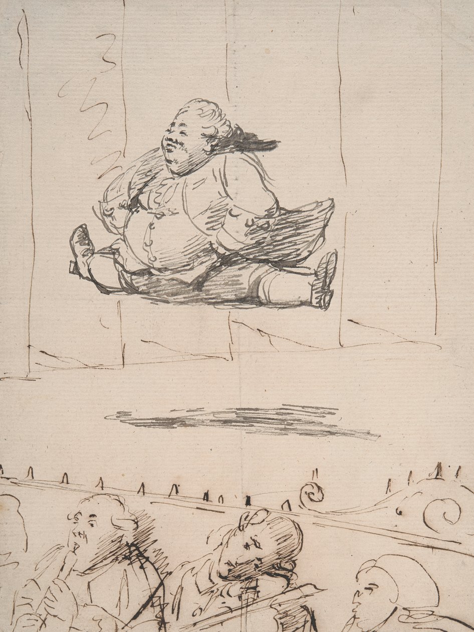 Egy férfi, aki szétválik, 1760-90 körül (toll és barna és szürke tinta a papíron) alkotó: George Dance