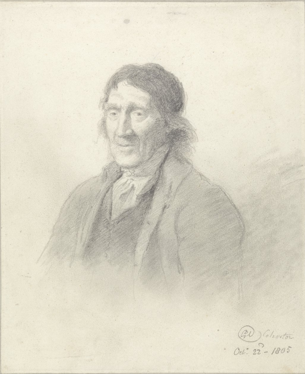 Férfi portré, 1805 (grafit tintával papíron) alkotó: George Dance