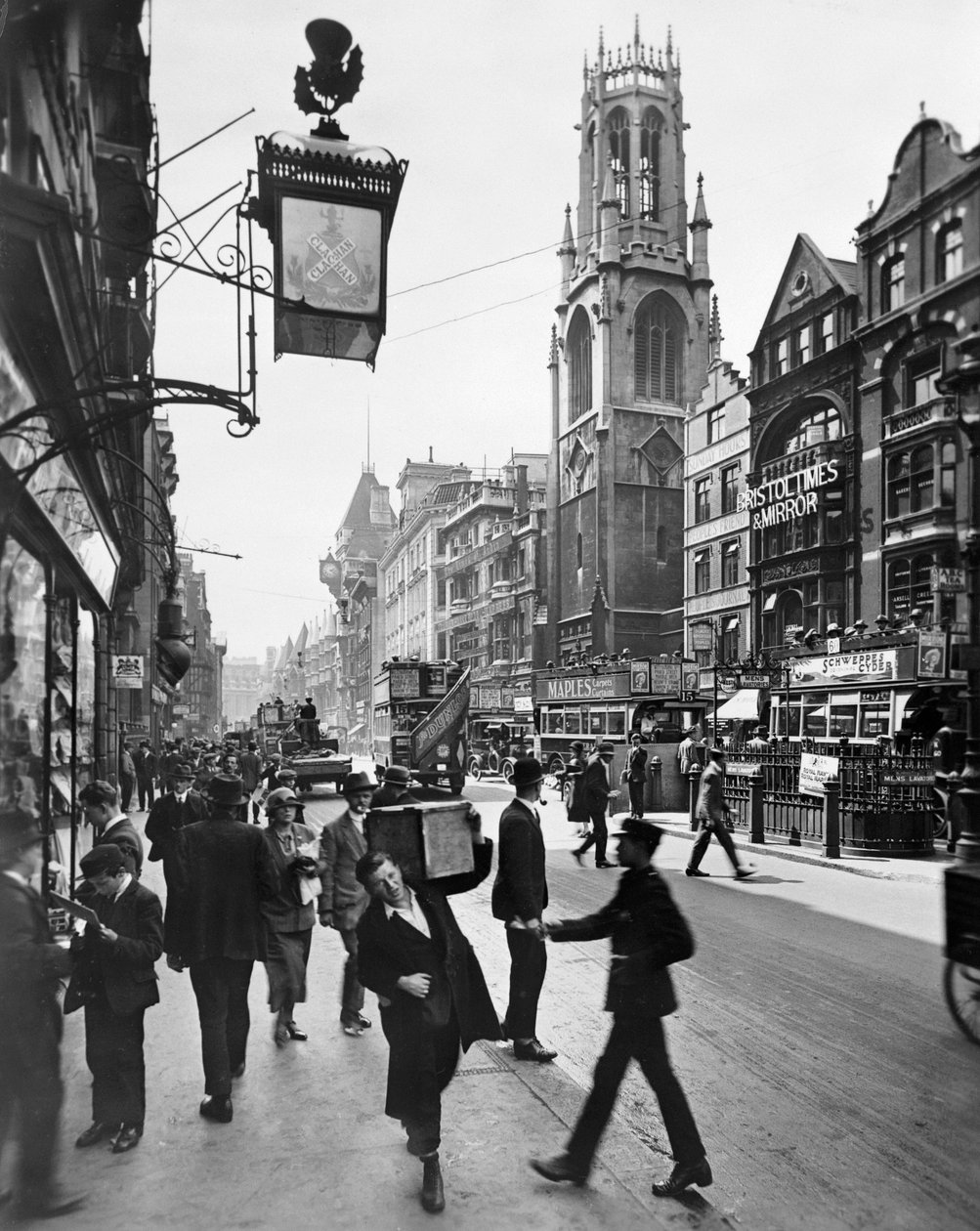 A Fleet Street nyugatra néz, London városa, 1920-as évek alkotó: George Davison Reid