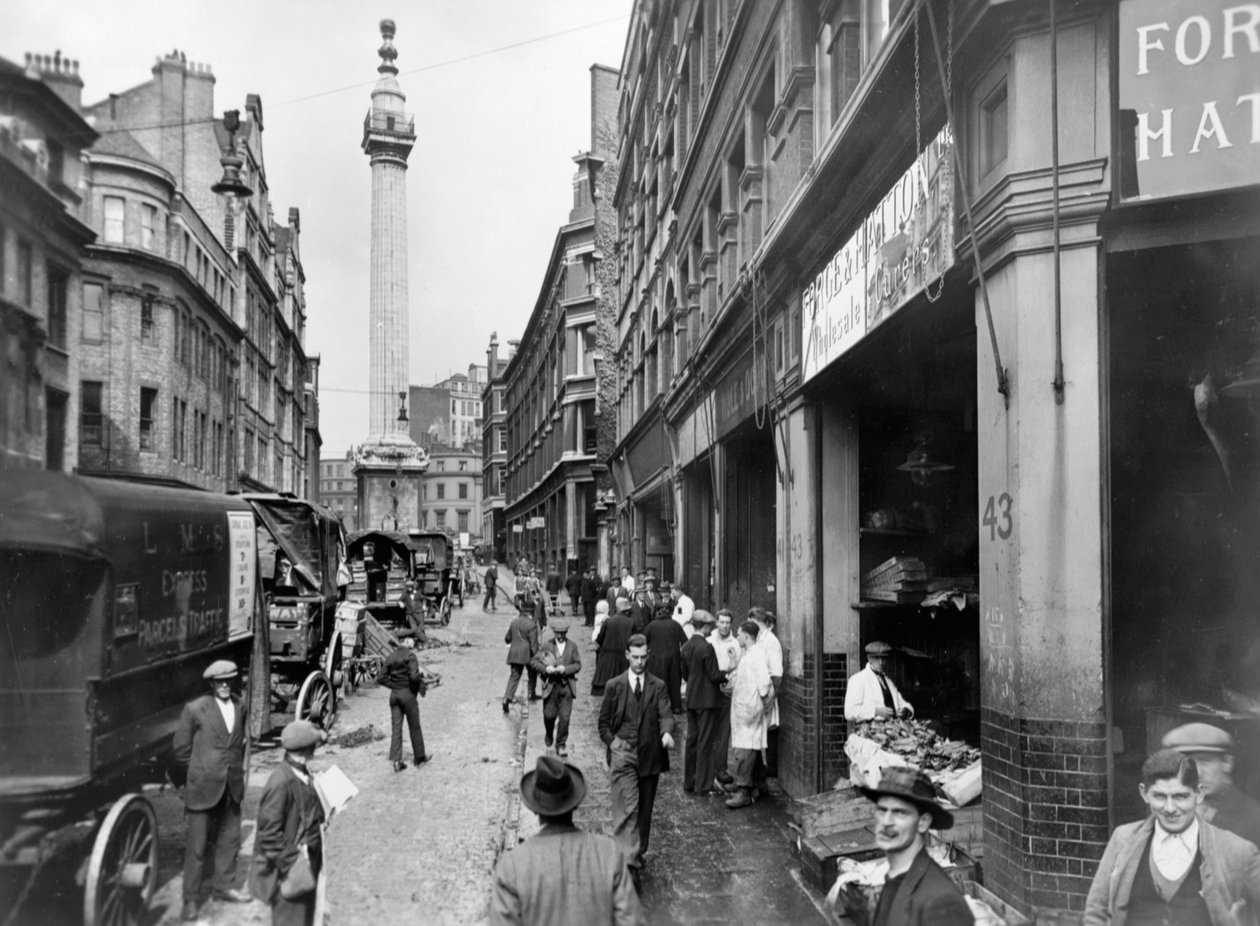 Monument Street és Monument, City of London, 1933 előtt alkotó: George Davison Reid