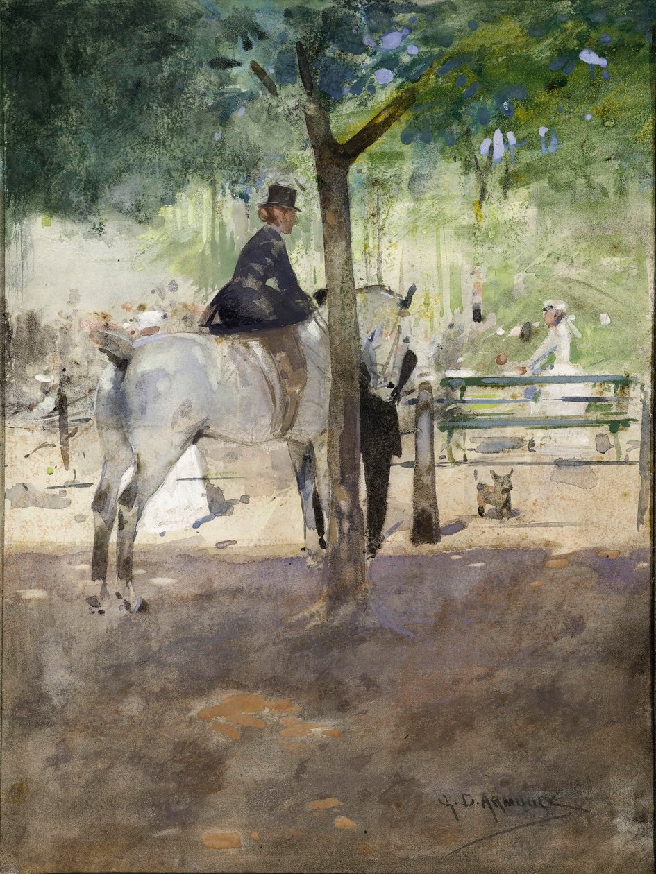 In the Row, 1890 körül (akvarell papíron) alkotó: George Denholm Armour