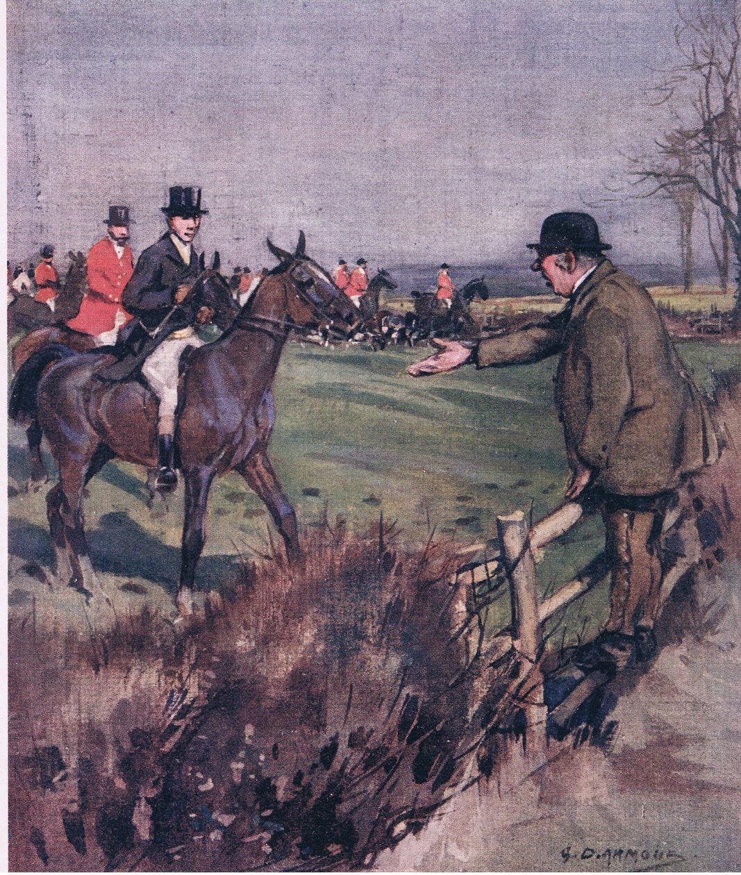 Mi olyan „umiliatizáló”, mint látni egy nagy farmert, aki zaklat egy bőr- és skarlátszínű kis embert, amiért átlovagolta a magjait? alkotó: George Denholm Armour