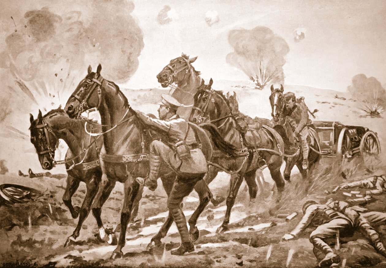 Holmes tizedes átveszi egy megsebesült sofőr helyét, és segít egy fegyver kihajtásában erős tűz alatt alkotó: George Derville Rowlandson
