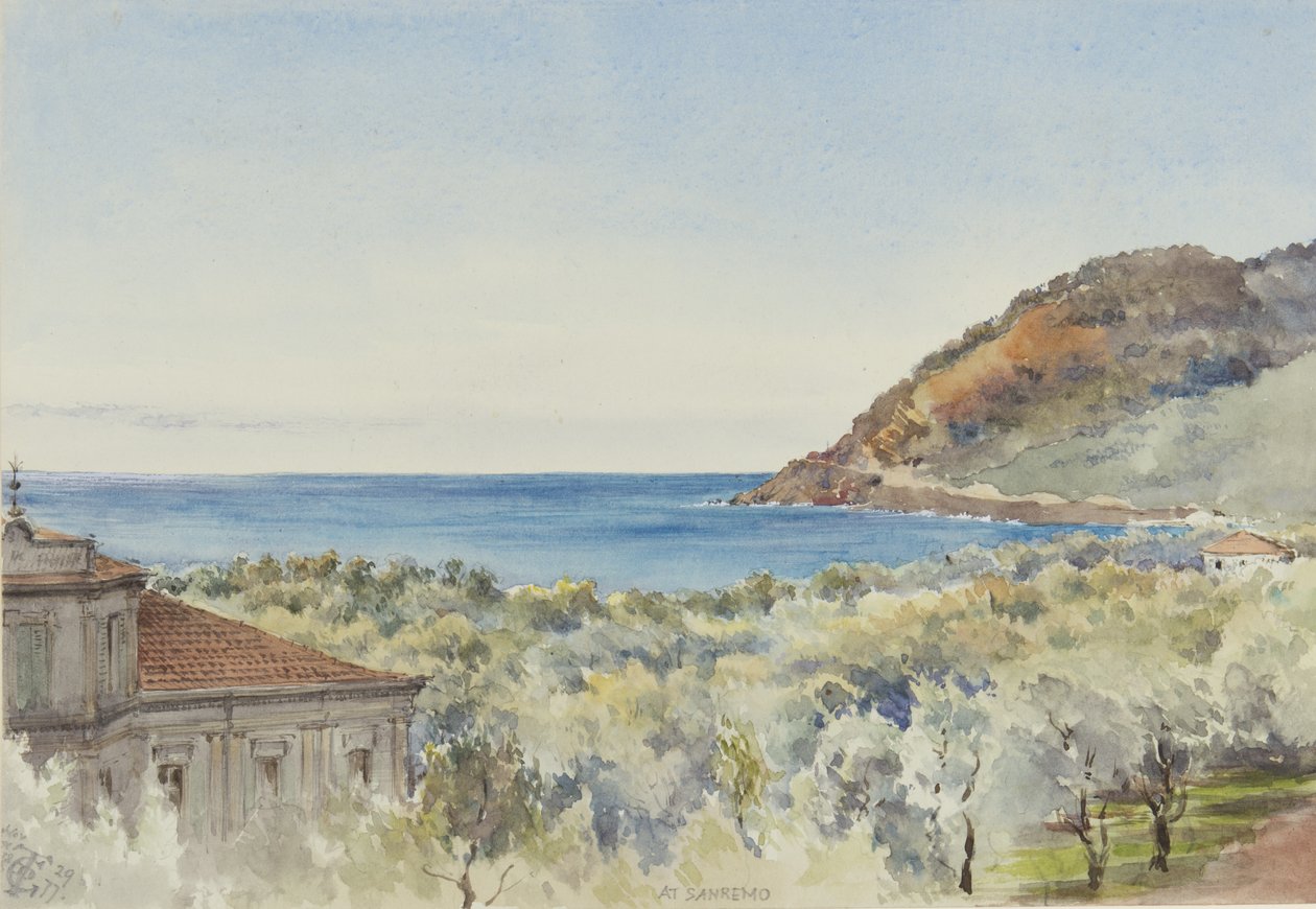 San Remoban nyugatra nézve, 1877. november 29. (wc papíron) alkotó: George Douglas Tinling