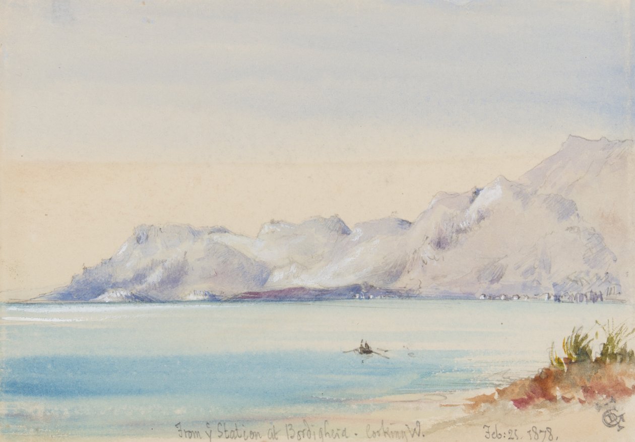 A bordigherai állomásról, nyugat felé nézve, 1878. február 25. (wc papíron) alkotó: George Douglas Tinling
