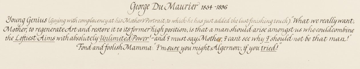 Algernon, a fiatal zseni és az ő alapja és bolond mamája, 1879 alkotó: George du Maurier