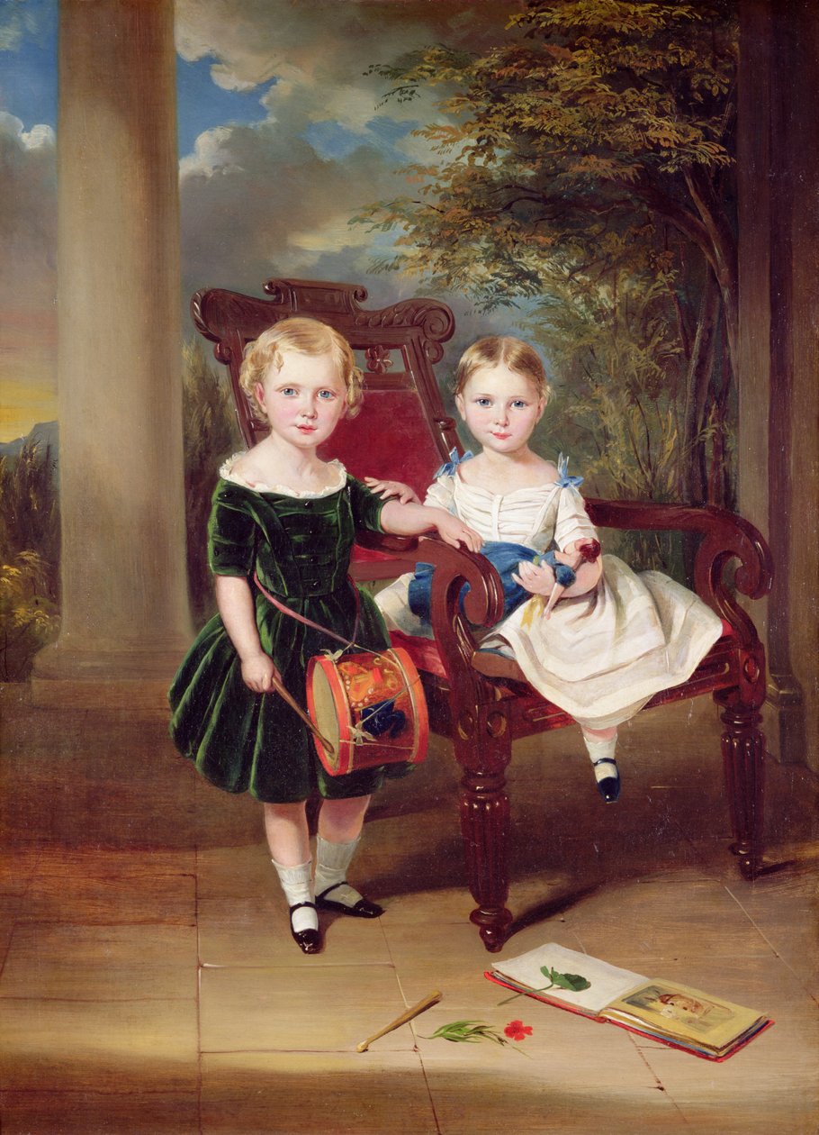 Két gyermek, Herbert és Rose portréja, 1844 alkotó: George Duncan Beechey