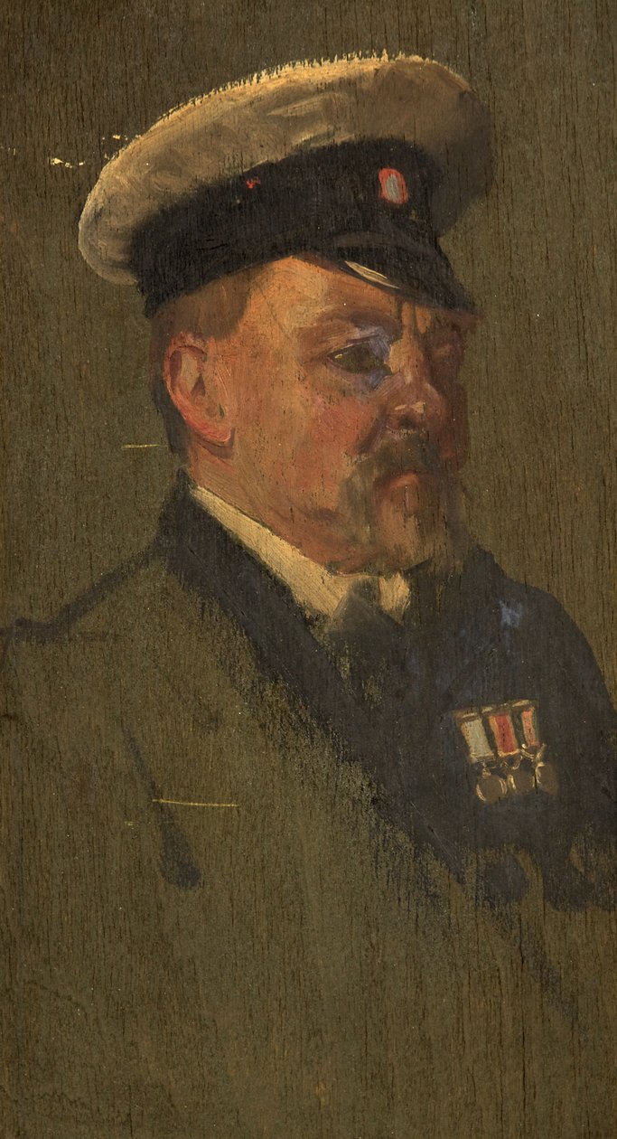 H. Long portréja, R.N., c. 1920 (olaj a panelen) alkotó: George Edmund Butler