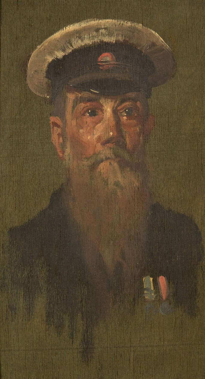 J. Brooks portréja, 6. dragonyosok, c. 1920 (olaj a panelen) alkotó: George Edmund Butler